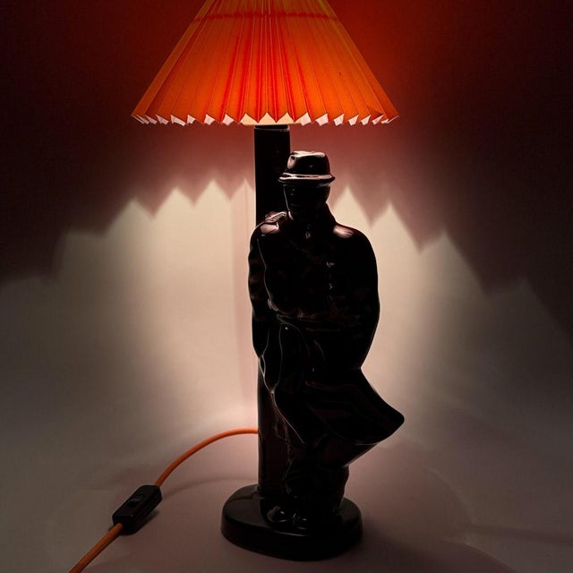 Vintage Detective Ceramic Table Lamp, 1980s For Sale - Image 10 of 18