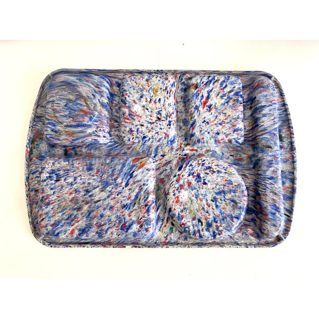 Plastic Melamine Divided Trays Red/White/Blue - Set of 6 For Sale - Image 7 of 7