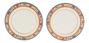 Villeroy & Boch "Madeleine Filet Rouge" Plates - A Pair