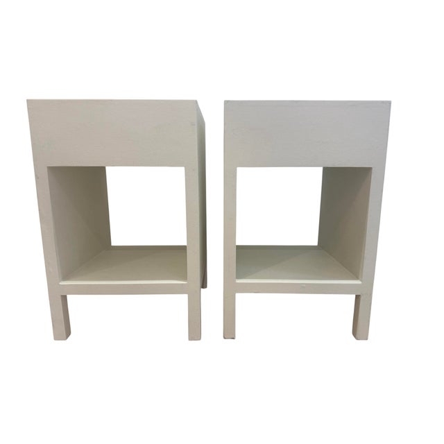 Pair Linen Wrapped Made Goods Maris Nighstands For Sale - Image 9 of 12