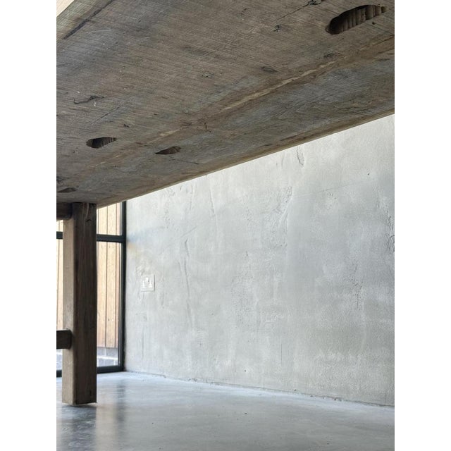 Antique Elm Farm House Table For Sale - Image 5 of 11