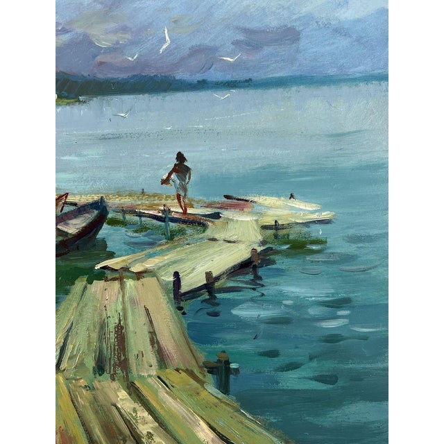Oil Painting Pier by the Sea Yuriy Suprunchuk For Sale - Image 9 of 11