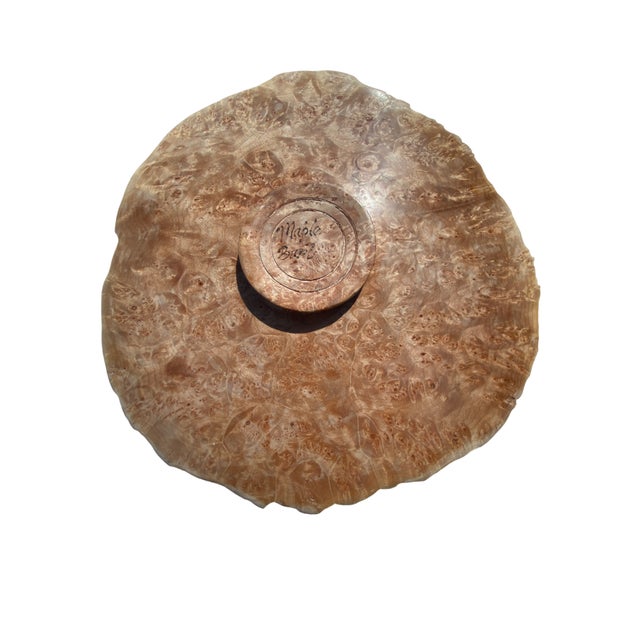Late 20th Century Late 20th Century Maple Burl Live Edge Pedestal Bowl For Sale - Image 5 of 5