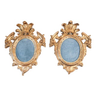 Louis XV Mirrors in Gilded Ceramic, Set of 2 For Sale