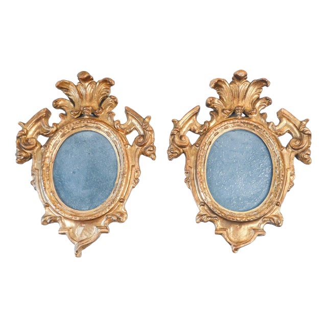 Louis XV Mirrors in Gilded Ceramic, Set of 2 For Sale