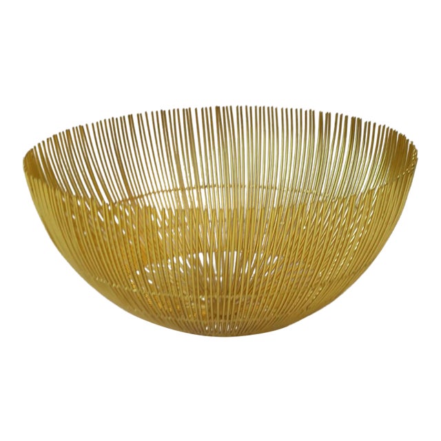 Gold Centerpiece Fruit Vegetable Bowl Basket For Sale