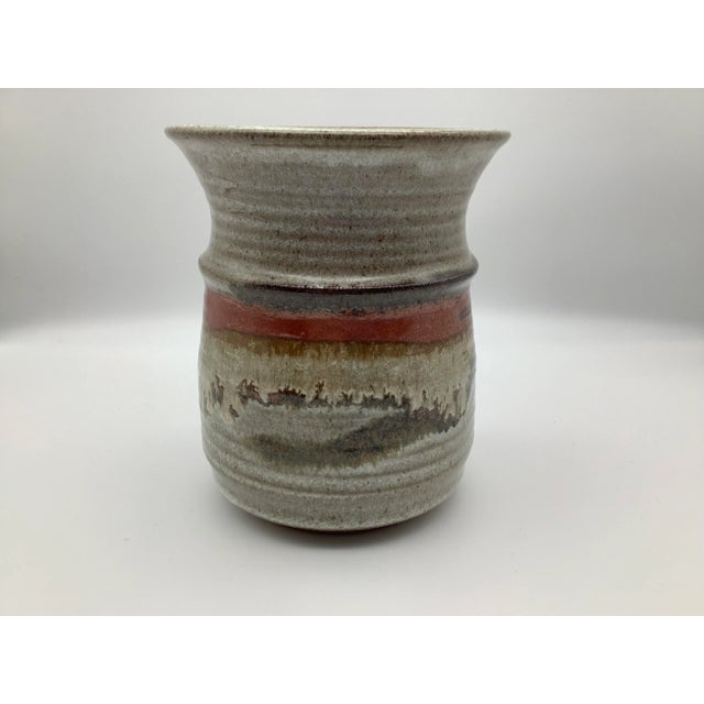 Mid 20th Century Vintage Stoneware Glazed Vase For Sale - Image 13 of 13