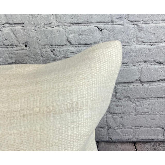 Turkish 20 x 20 Hemp Pillow Turkish Cushion Natural Grayish White Pillow Cushion Cover For Sale - Image 3 of 4