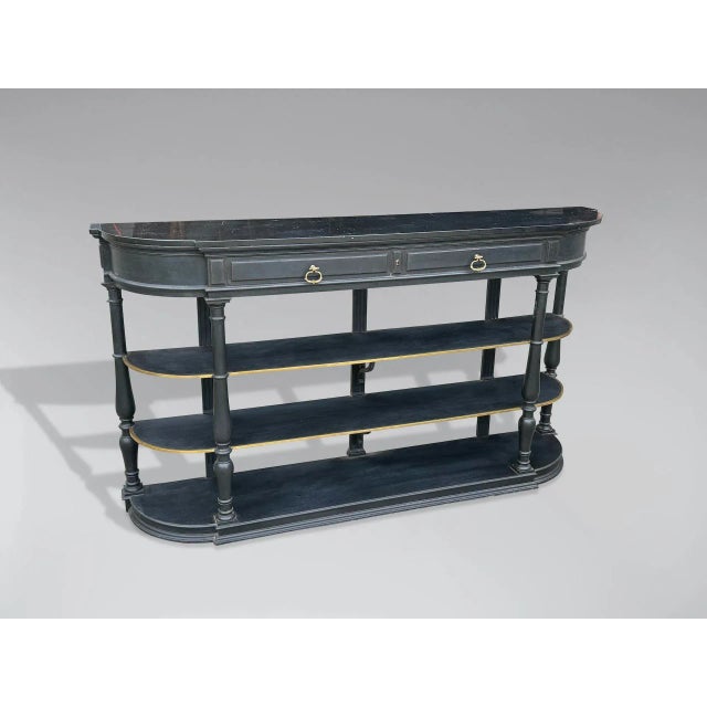 19th Century French Painted Marble Top Console Table, 1880 For Sale - Image 10 of 12