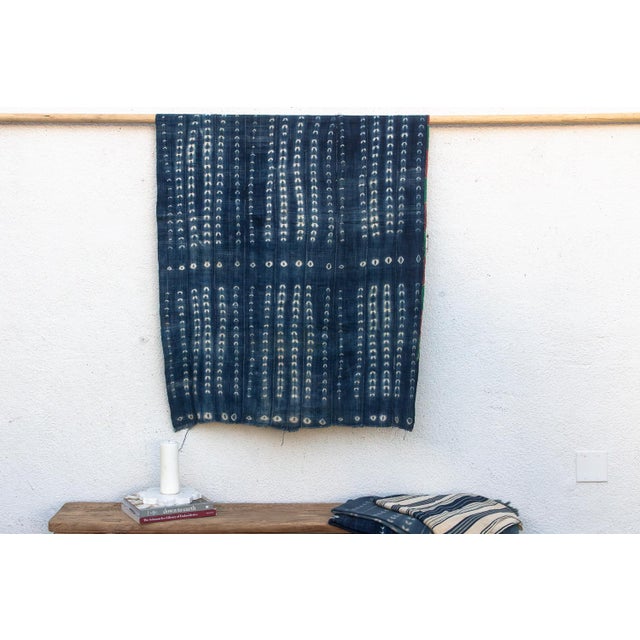 Vintage African Moss "Saria Plains" Indigo Throw For Sale In Los Angeles - Image 6 of 6