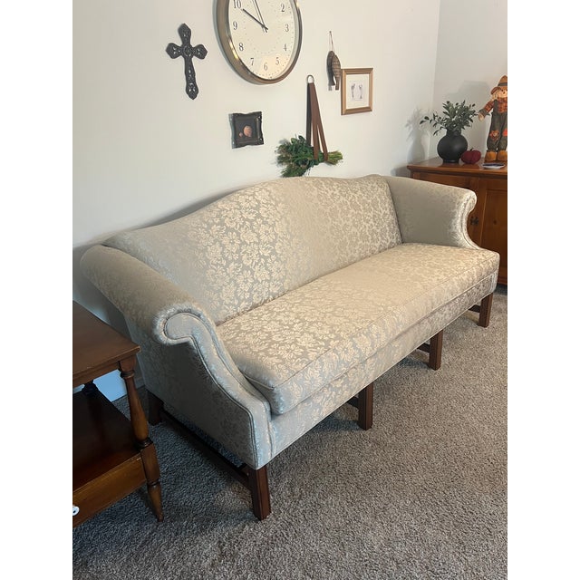1980s Custom Chippendale Camelback Mahogany Sofa For Sale - Image 15 of 15