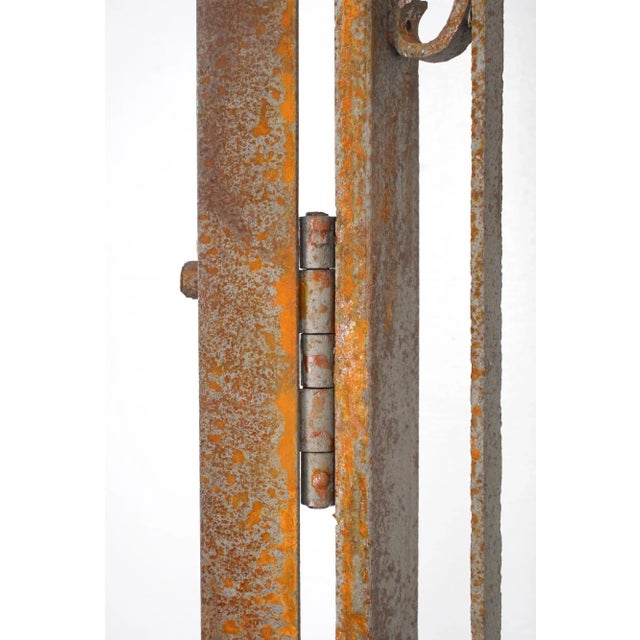 Antique Victorian Wrought Iron Double Gates 57 X 95.875 In. For Sale - Image 9 of 9