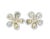 18K white gold earrings with 5 pear-shaped rose cut champagne diamonds, 3 smaller champagne diamonds at the center, and...