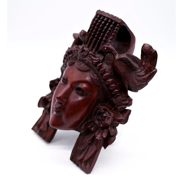 Mid 20th Century Vintage Hand-Carved Decorative Wooden Wall Hanging Sculpture From Spain For Sale - Image 5 of 12