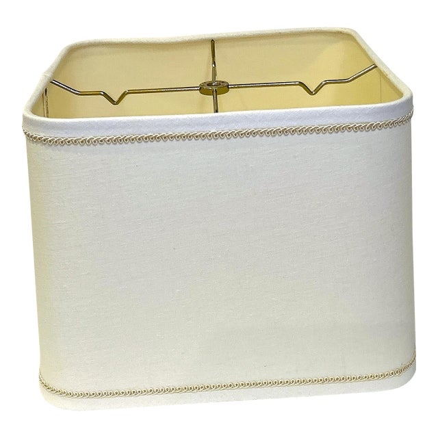 Late 20th Century New Tailor Made Square Lampshade With Decorative Trim For Sale