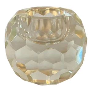 Vintage Faceted Crystal Orb Votive Candle Holder
