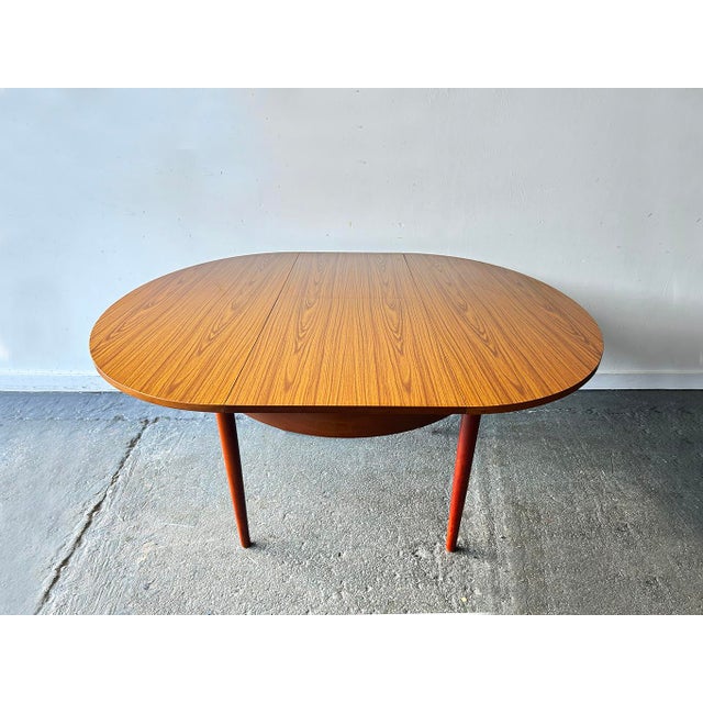 Mid-Century Extending Dining Table in Teak Grain and Formica from Schreiber, 1960s For Sale - Image 6 of 11
