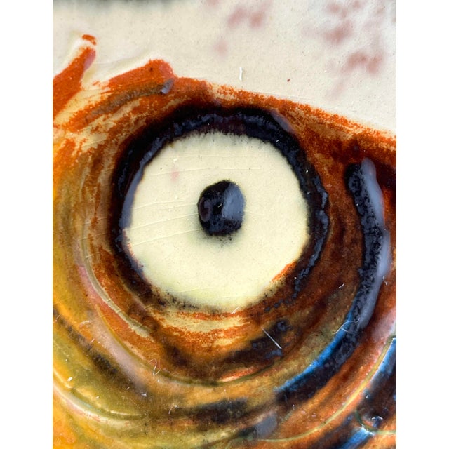 Mid-Century Modern Mid-Century Spanish Studio Pottery Wall Plate with Fish Design from Puigdemont, 1960s For Sale - Image 3 of 16