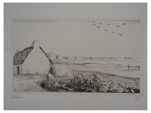 Jean-Emile Laboureur, The Cottage by the Sea, 1928, Original Etching