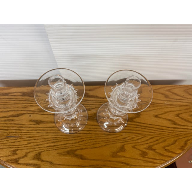 Glass Juliska Harriet Candlestick Holders, Pair For Sale - Image 7 of 12