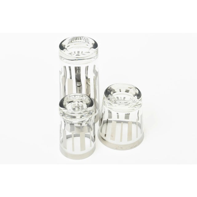 Vintage Silvered Barware Set of 18 Glasses With Silver ,Modern Mid Century For Sale - Image 12 of 12