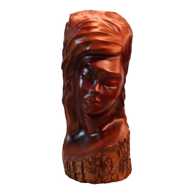 Late 20th-Century Signed Hawaiian Milo Wood Sculpture Brandon Blair For Sale