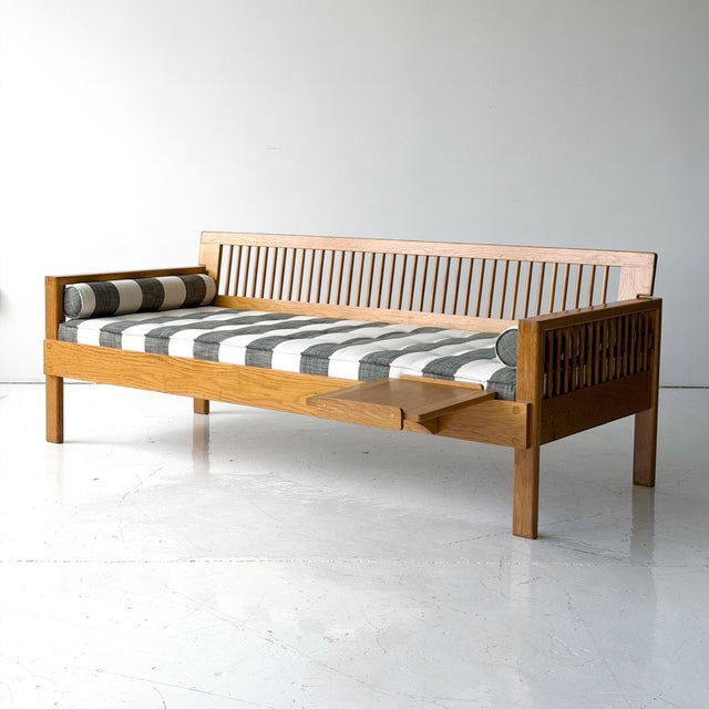 Wood 11980s Studio Made Striped Daybed Attributed to Charles Webb For Sale - Image 7 of 12