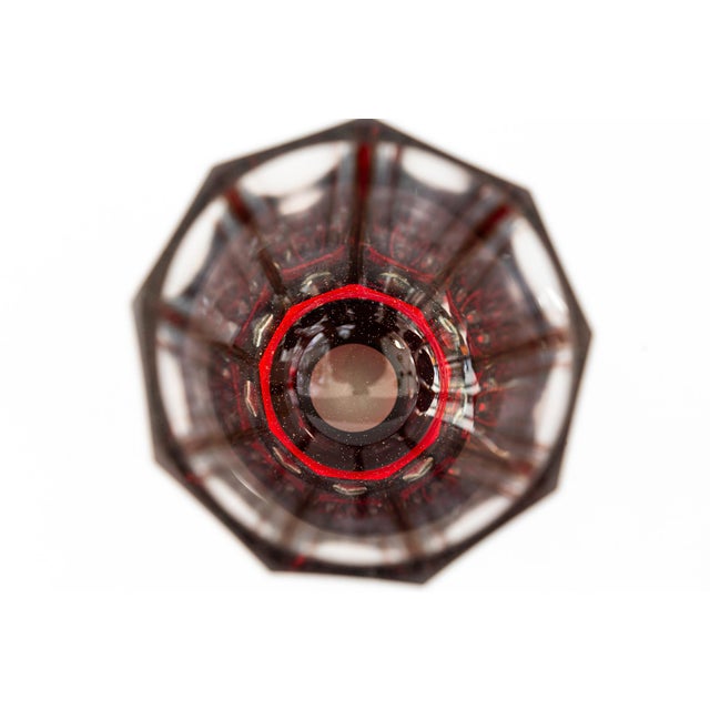 Gold Art Deco Ruby Red and Gilded Cut Glass, 1920s For Sale - Image 8 of 10