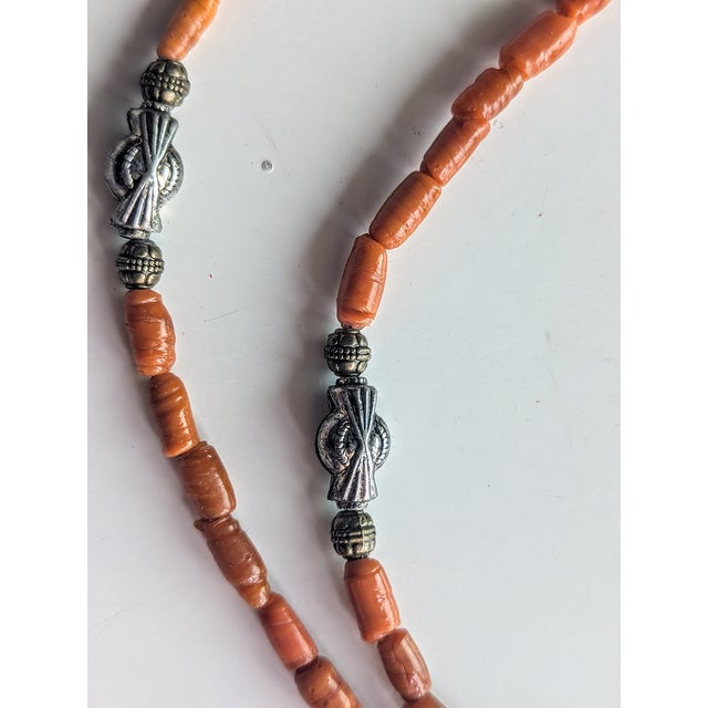 Coral necklace, antique and could be from a variety of locations Russian, Mediterranean most likely. Alternating with...