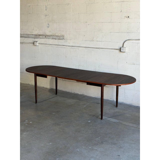 Rosewood Dining Table Extendable Draw Round Leaf Denmark Mid-Century Modern 1960s For Sale - Image 10 of 13