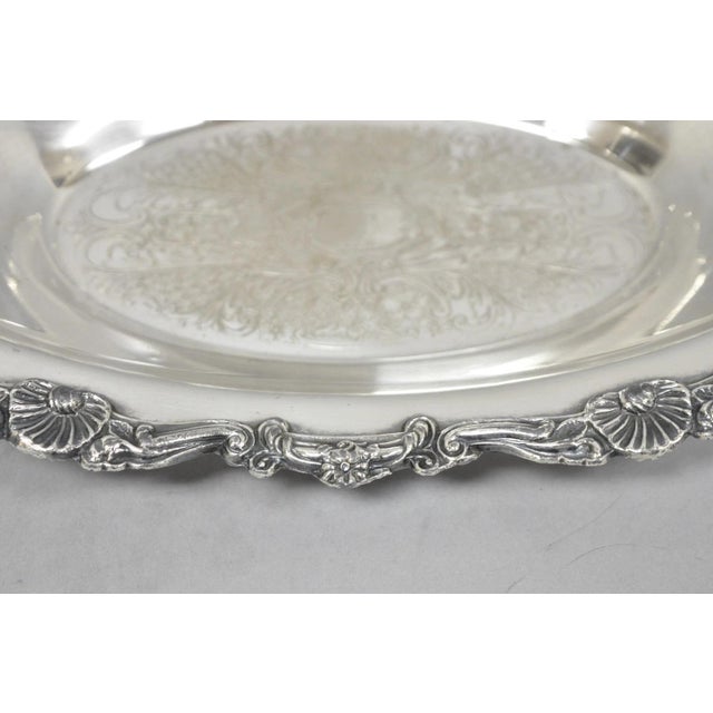 Silver Vintage Victorian Style Silver Plated Oval 13.5" Trinket Serving Dish (B) For Sale - Image 8 of 16