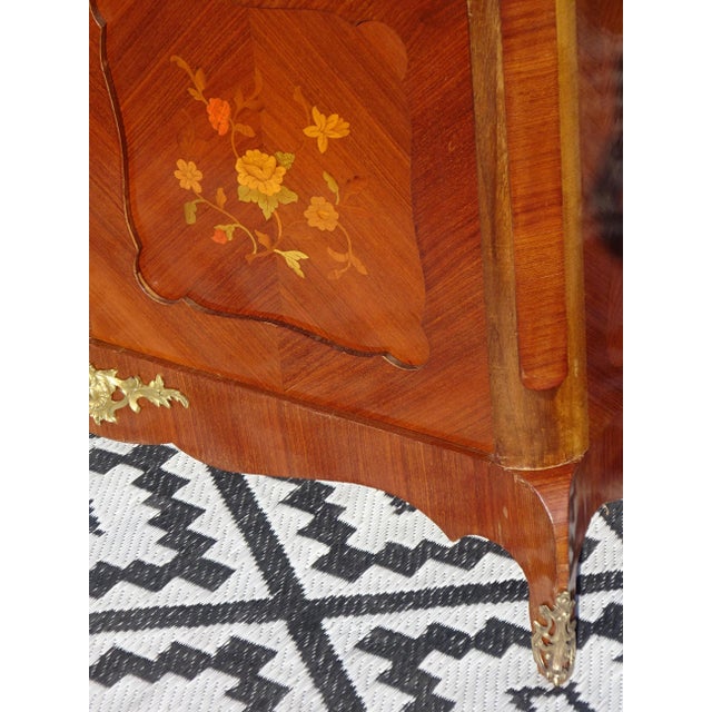 Small Louis XV Marquetry Display Case, 1950s For Sale - Image 14 of 18