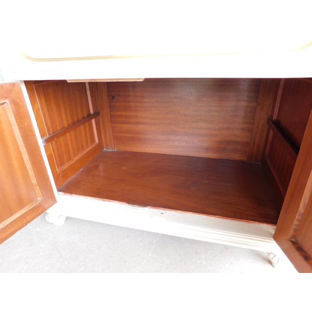 Gold Vintage Hollywood Regency Gilt Gold Accented Original Paint Decorated Chest For Sale - Image 8 of 13