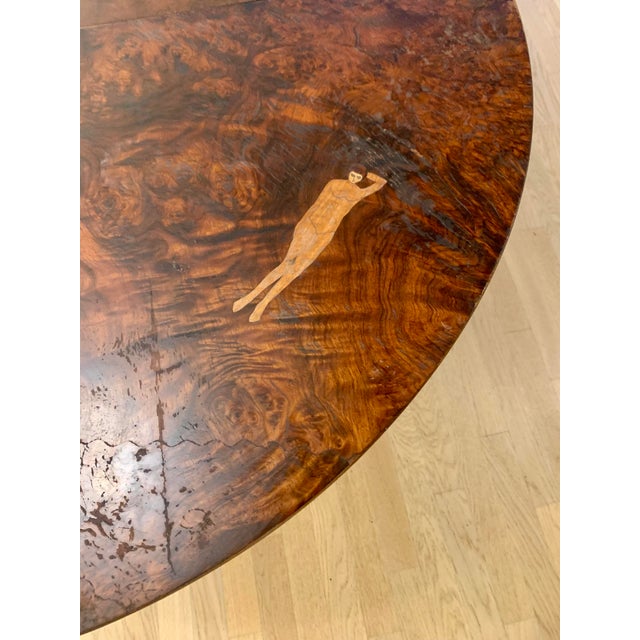 Art Deco Dining Table with Marquetry in the style of Jacques Emile Ruhlmann, 1920s For Sale - Image 13 of 18