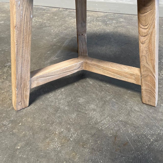 Reclaimed Elm Wood Wheel Table For Sale In Los Angeles - Image 6 of 7