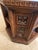 Sunning Vintage in the manner of Romweber Viking Oak Zodiac Leather Top Octagon Table featuring beautiful hand-carved...