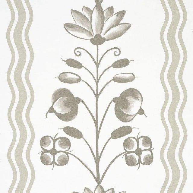 Contemporary Schumacher x Marie-Anne Oudejans Delft Waves Wallpaper in Neutral For Sale - Image 3 of 4