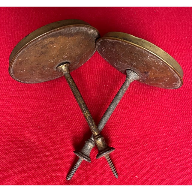 Large Antique 19th Century American Federal Empire Spun Brass Classical Drapery Tie Backs - A Pair For Sale - Image 15 of 16