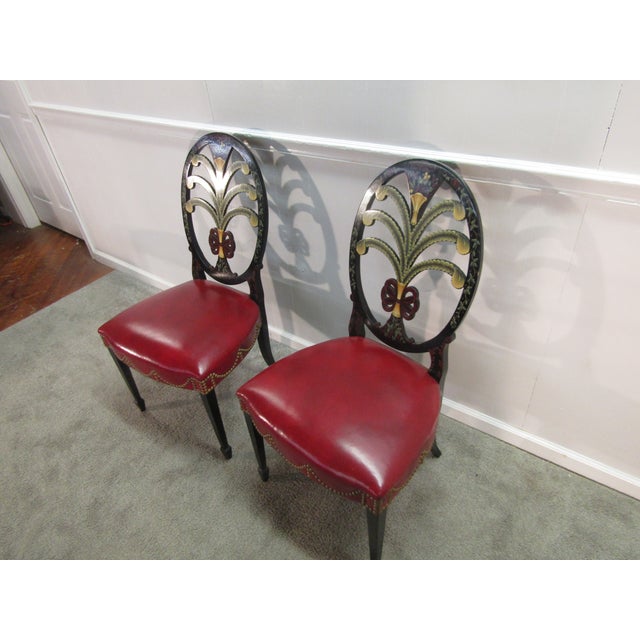 Traditional Karges Albert and Edwin Collection Pair of Paint Decorated Chairs For Sale - Image 3 of 12