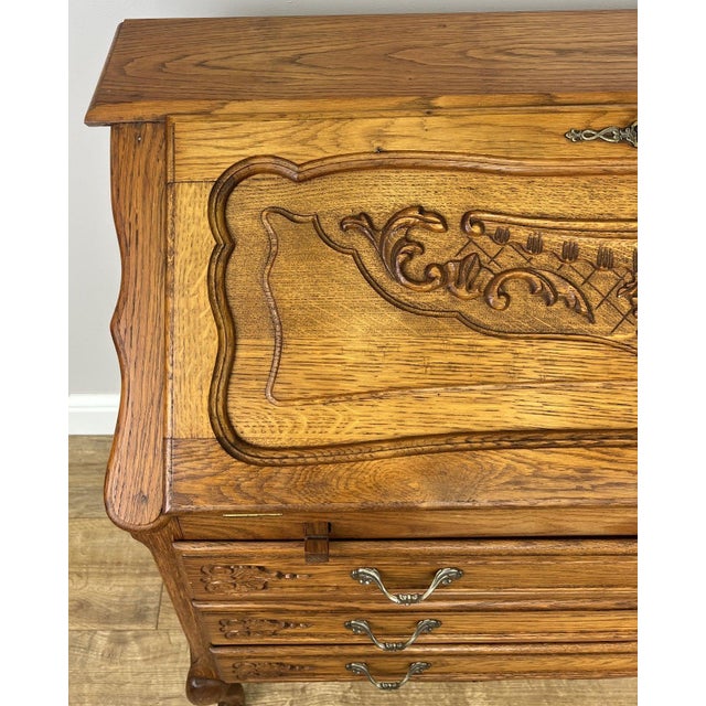 Vintage French Style Secretaire in Oak For Sale - Image 4 of 18