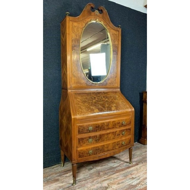 Napoleon III Secretaire in Burr Wood For Sale - Image 3 of 7