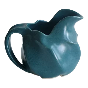 Late 20th Century Cheri Harring Signature Swirl Blue Ceramic Creamer Signed by Artist