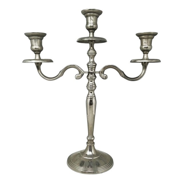 Handmade 3-Candle Candelabra in Stainless Steel For Sale - Image 9 of 9