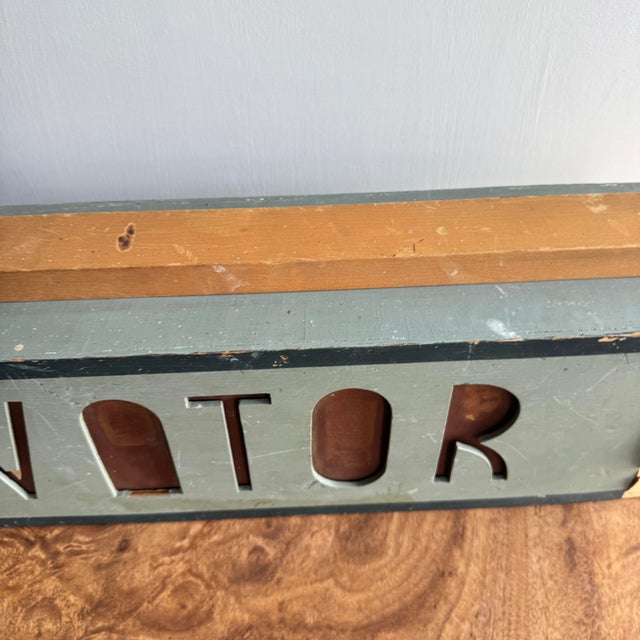 Art Deco Art Deco Wooden Illuminated Elevator Sign For Sale - Image 3 of 12