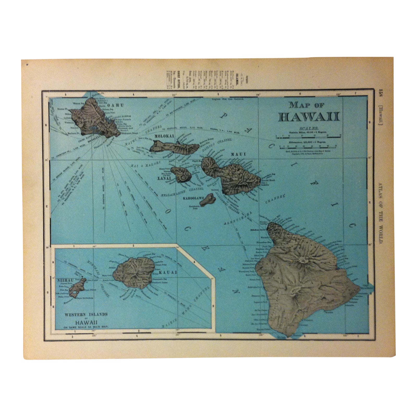 Antique Atlas of the World Map “Map of Hawaii” – 1900 | Chairish
