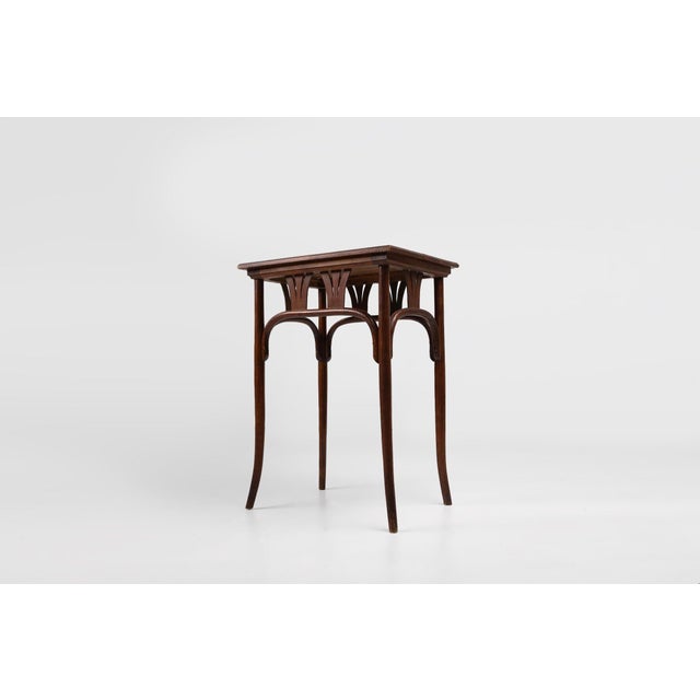 Wood Art Nouveau Side Table in Bentwood by J. & J. Kohn, Austria, 1890s For Sale - Image 7 of 11