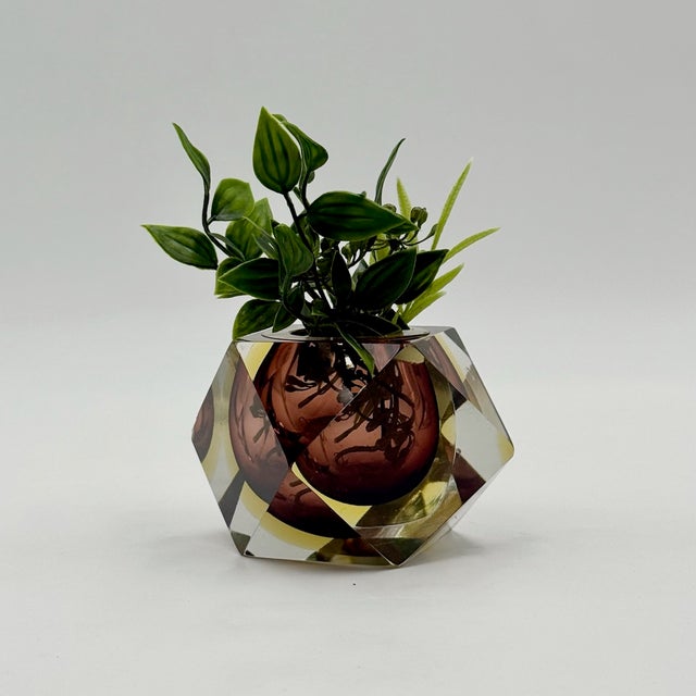 Geometric Sommerso Glass Vase, 1970s For Sale - Image 9 of 13