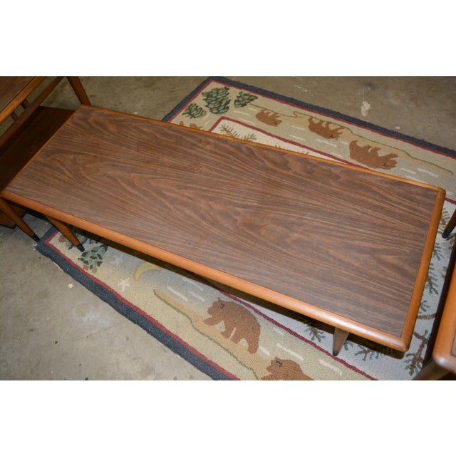 Mid-Century Modern 1960s Mid Century Modern Lane Teak Rectangle Coffee Table & 2 End / Side Tables 3 Piece Set For Sale - Image 3 of 18