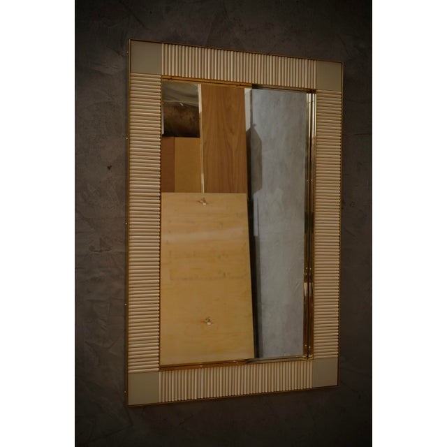 Metal Mid-Century Console Wall Mirror in Murano Glass and Brass, 2000 For Sale - Image 7 of 10