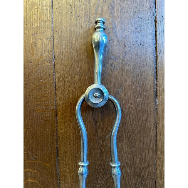 Mid 19th Century Antique English Polished Steel Fire Tools, 1840s, Set of 3 For Sale - Image 5 of 8